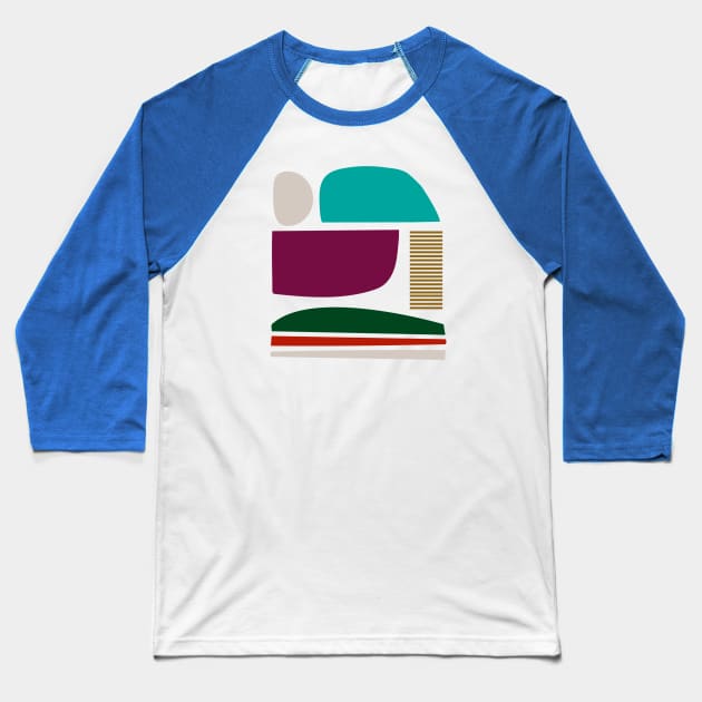 Geometric Color Harmony Baseball T-Shirt by JuncaArtPrints